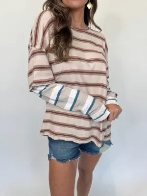Free People Nina Stripe Long Sleeve Tee