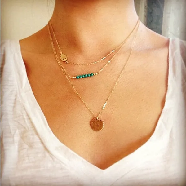 Free shipping! New fashion holiday Seaside resort beach jewelry crystal triangle water drop U shape Star moon chains necklace