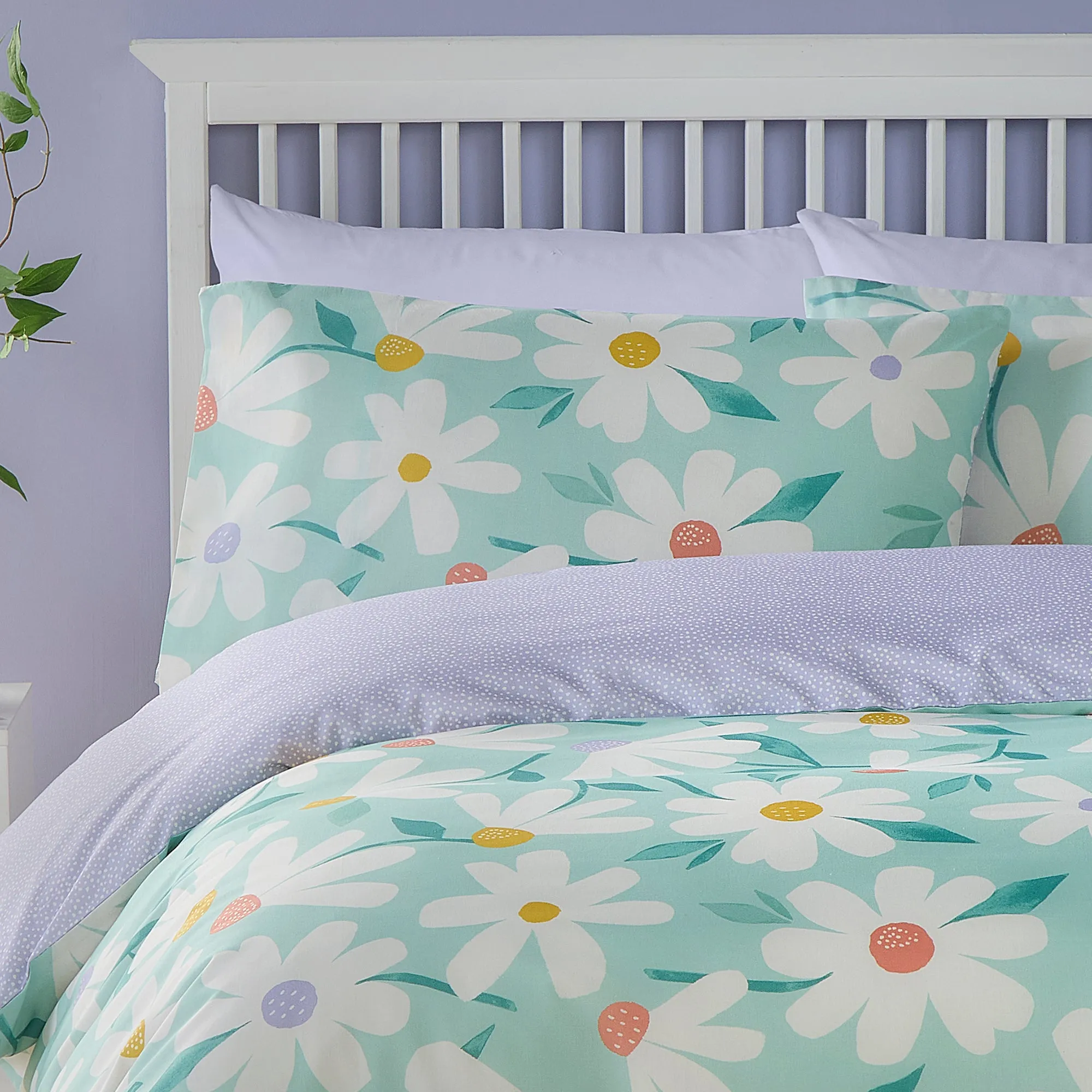 Fusion Daisy Duvet Cover Set - Duck Egg