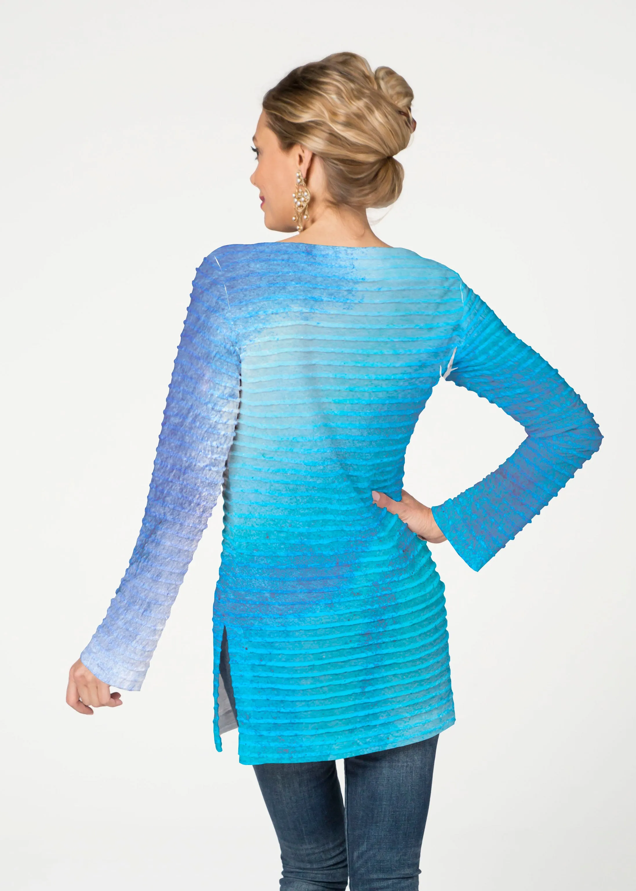 Galaxy Blue (14311) ~ Banded Boatneck Tunic