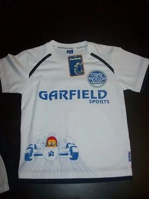 Garfield 2 Piece White and Navy Blue Short Set Racing