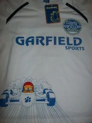 Garfield 2 Piece White and Navy Blue Short Set Racing