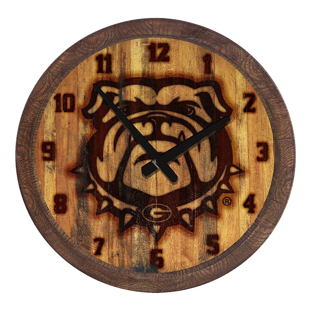 Georgia Bulldogs: Uga - Branded "Faux" Barrel Top Wall Clock