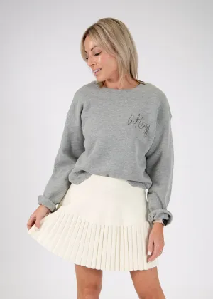 Get Cozy Mid-length Graphic Sweatshirt