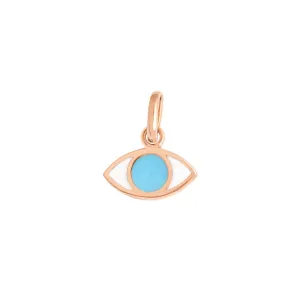 gigi turquoise eye charm- rose gold