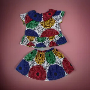Girl's Ankara Top & Skirt Set