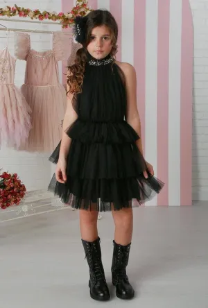 Girls Black Tulle Dress