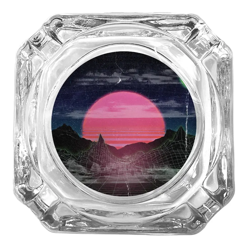Glass Ashtray - Retro Wave Horizon