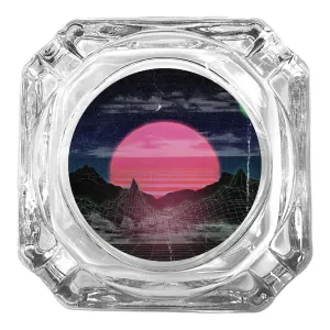 Glass Ashtray - Retro Wave Horizon