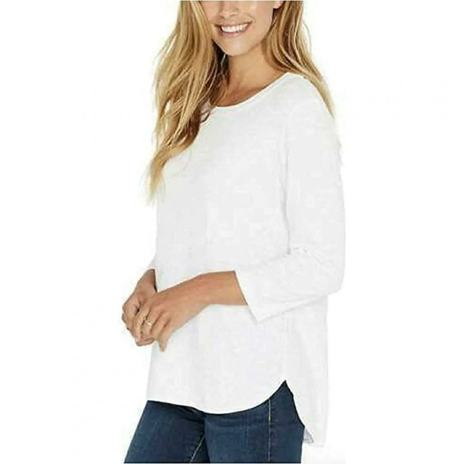 Gloria Vanderbilt Women's 3/4 Sleeve Slub Knit T-Shirt