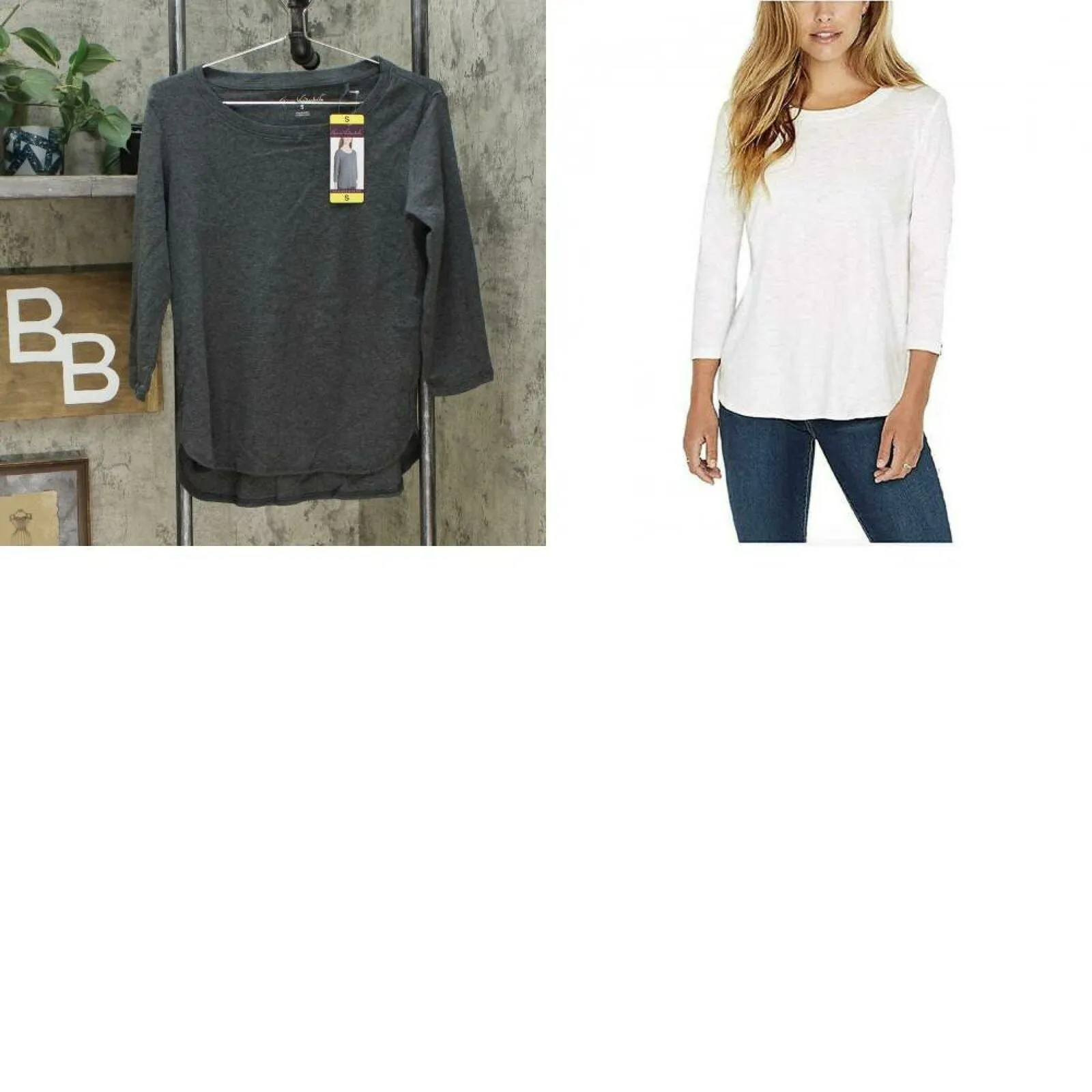Gloria Vanderbilt Women's 3/4 Sleeve Slub Knit T-Shirt