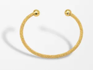 Gold Ball cuff Bracelet #SWKK-6093GLD (AE3/RG9)