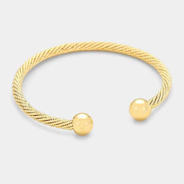 Gold Ball cuff Bracelet #SWKK-6093GLD (AE3/RG9)