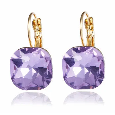 Gold Color Square Stud Earrings in Wedding Jewelry