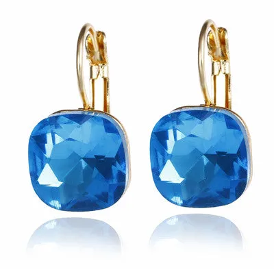 Gold Color Square Stud Earrings in Wedding Jewelry