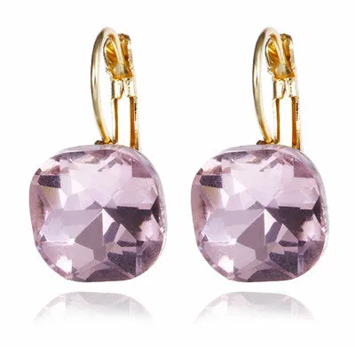 Gold Color Square Stud Earrings in Wedding Jewelry