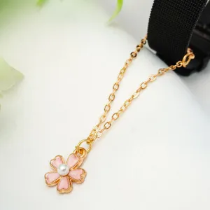 Gold Pansy Chain Watch Charm