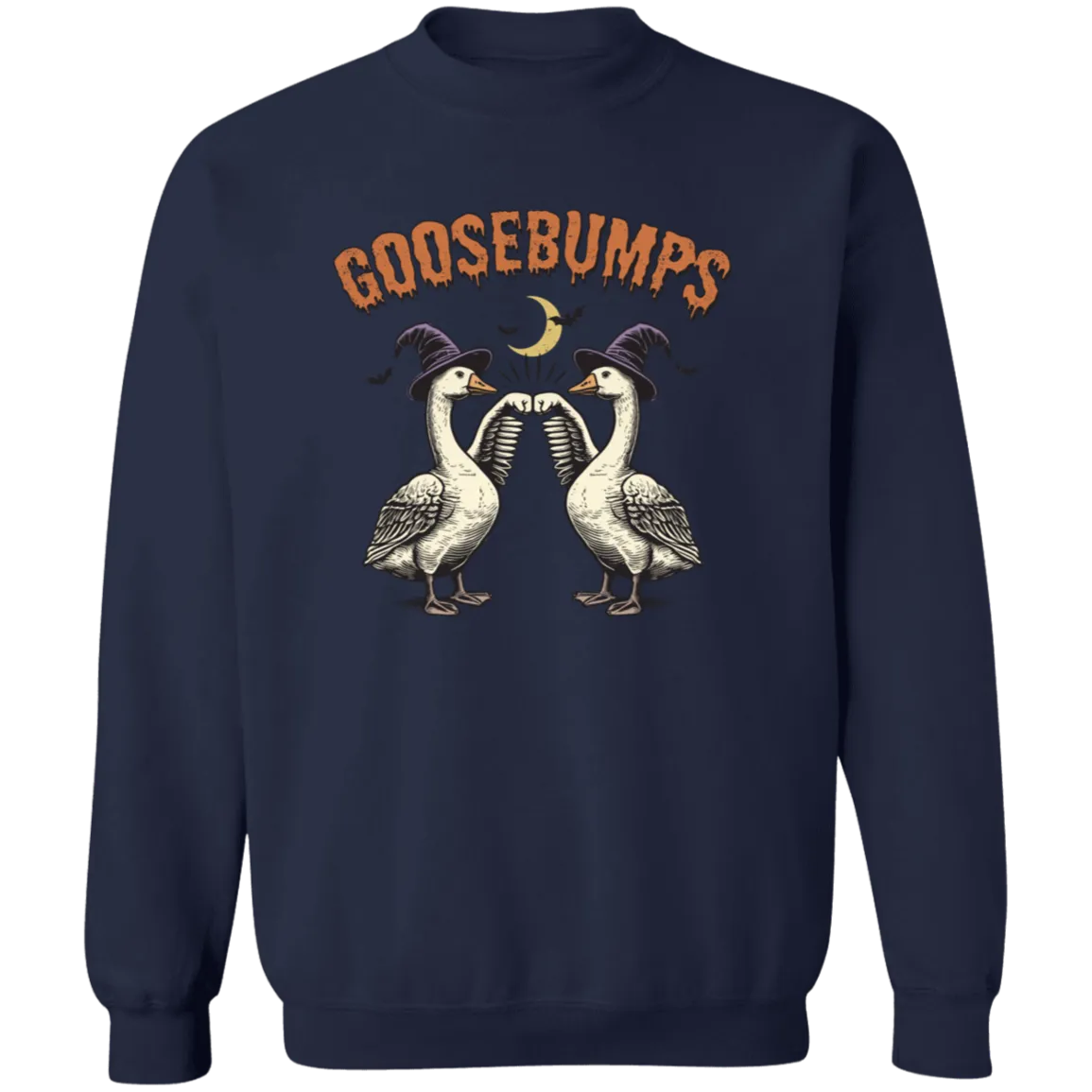Goosebumps Halloween Sweatshirt – Spooky Goose Gildan Crewneck Fleece Pullover