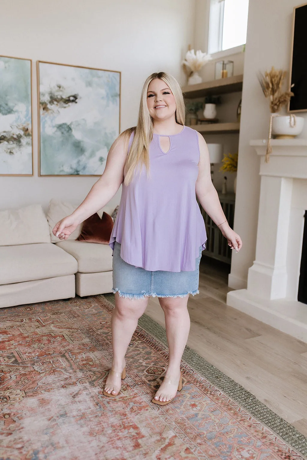Greater than Great Keyhole Detail Tank in Lavender
