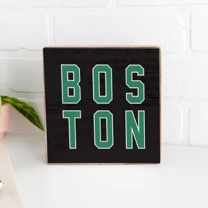 Green and Black Boston Decorative Wooden Block