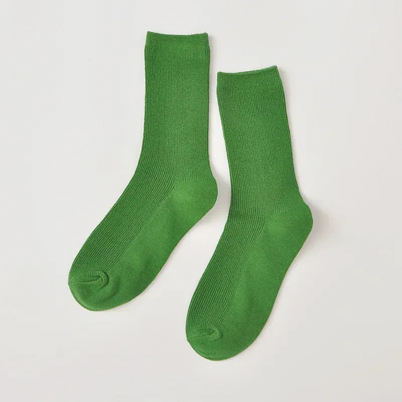 Harajuku Retro Women Lady Cotton Loose Socks Winter In Tube Korean