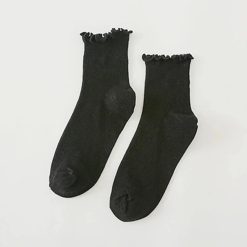 Harajuku Retro Women Lady Cotton Loose Socks Winter In Tube Korean