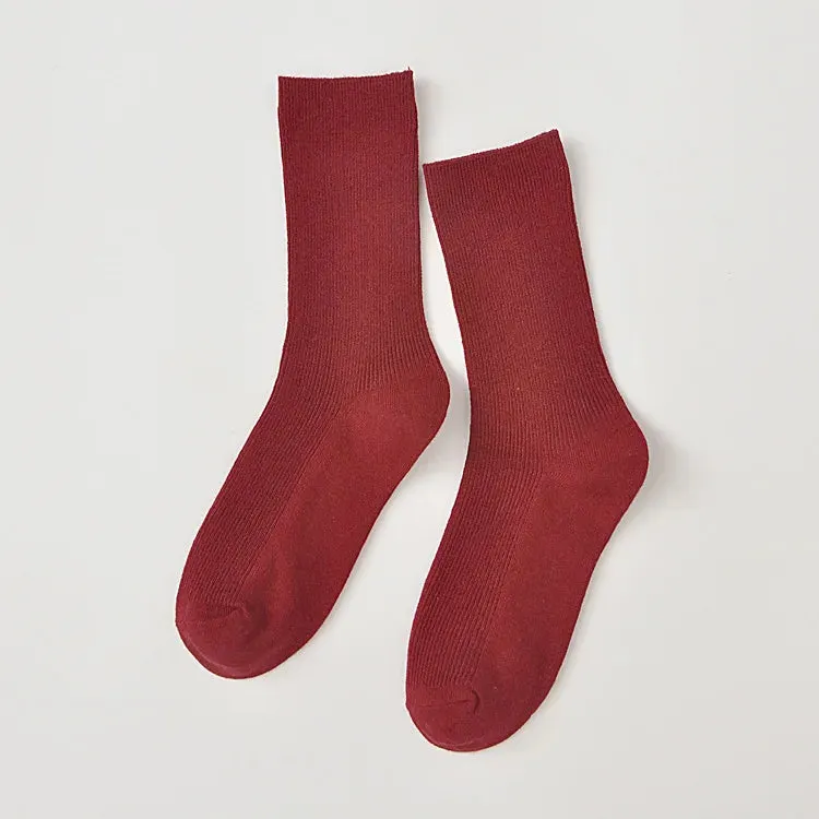 Harajuku Retro Women Lady Cotton Loose Socks Winter In Tube Korean