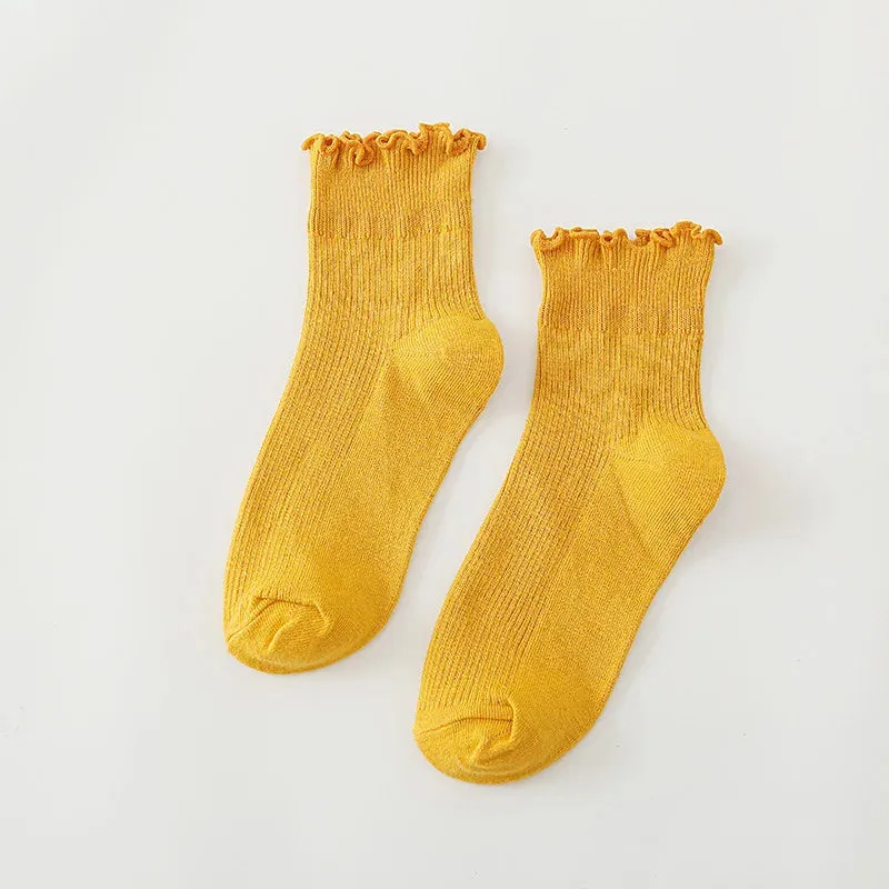 Harajuku Retro Women Lady Cotton Loose Socks Winter In Tube Korean
