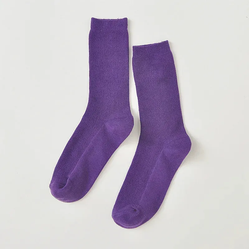 Harajuku Retro Women Lady Cotton Loose Socks Winter In Tube Korean