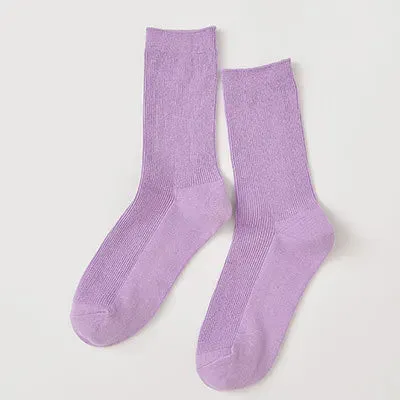Harajuku Retro Women Lady Cotton Loose Socks Winter In Tube Korean