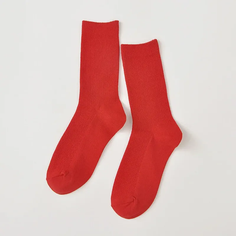 Harajuku Retro Women Lady Cotton Loose Socks Winter In Tube Korean