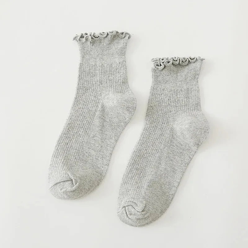 Harajuku Retro Women Lady Cotton Loose Socks Winter In Tube Korean