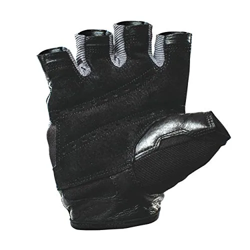 Harbinger Pro Non-WristWrap Vented Cushioned Leather Palm Weightlifting Gloves, Pair, Large