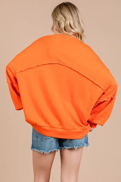 Hazel Blues® |  Ces Femme Exposed Seam Long Sleeve Sweatshirt