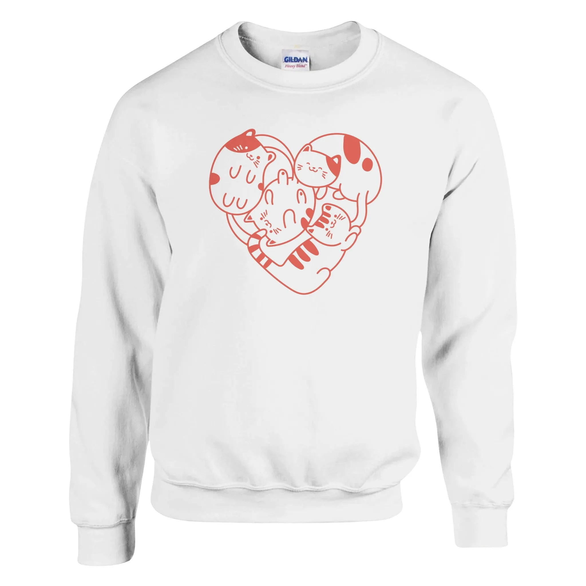 Heart of Cats Graphic Sweatshirt – Cozy 50/50 Cotton Blend