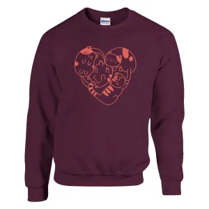 Heart of Cats Graphic Sweatshirt – Cozy 50/50 Cotton Blend