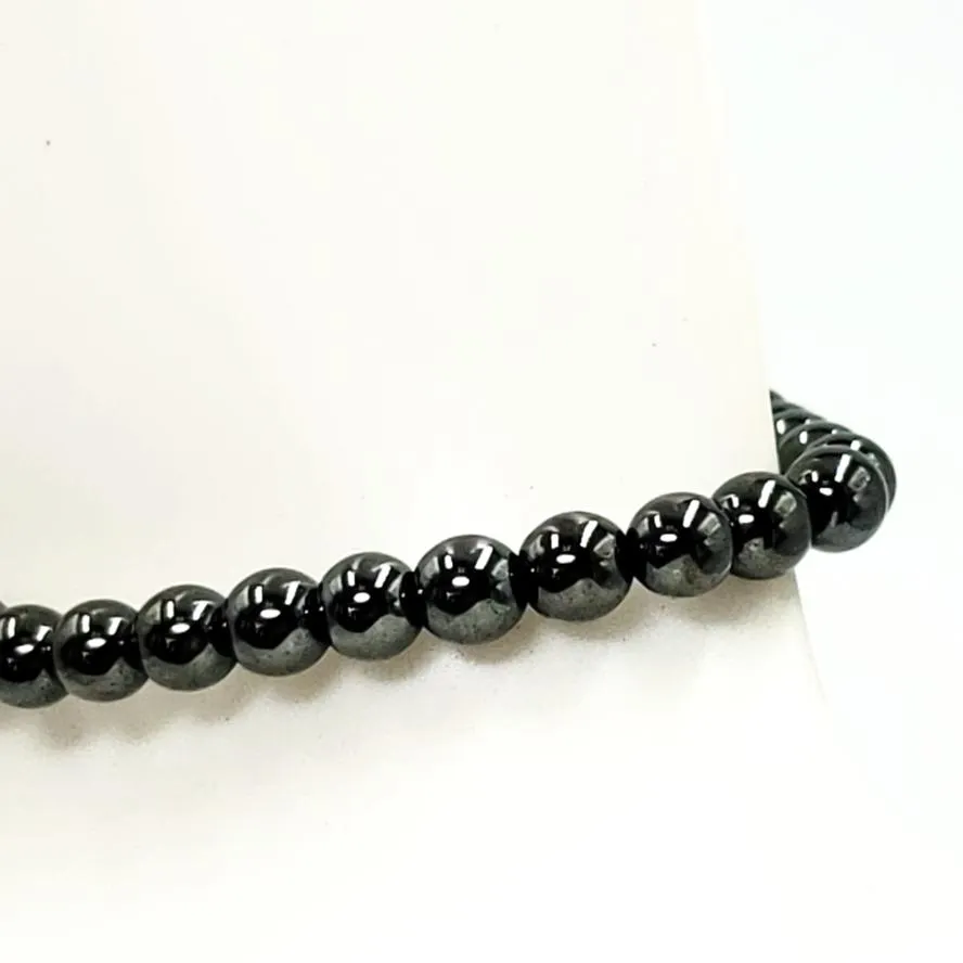 Hematite Bead Bracelet 4mm