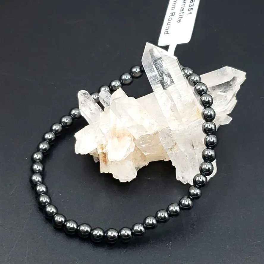 Hematite Bead Bracelet 4mm