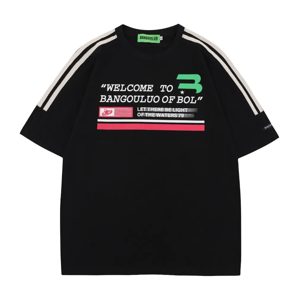 High Street Striped Letter T-Shirt
