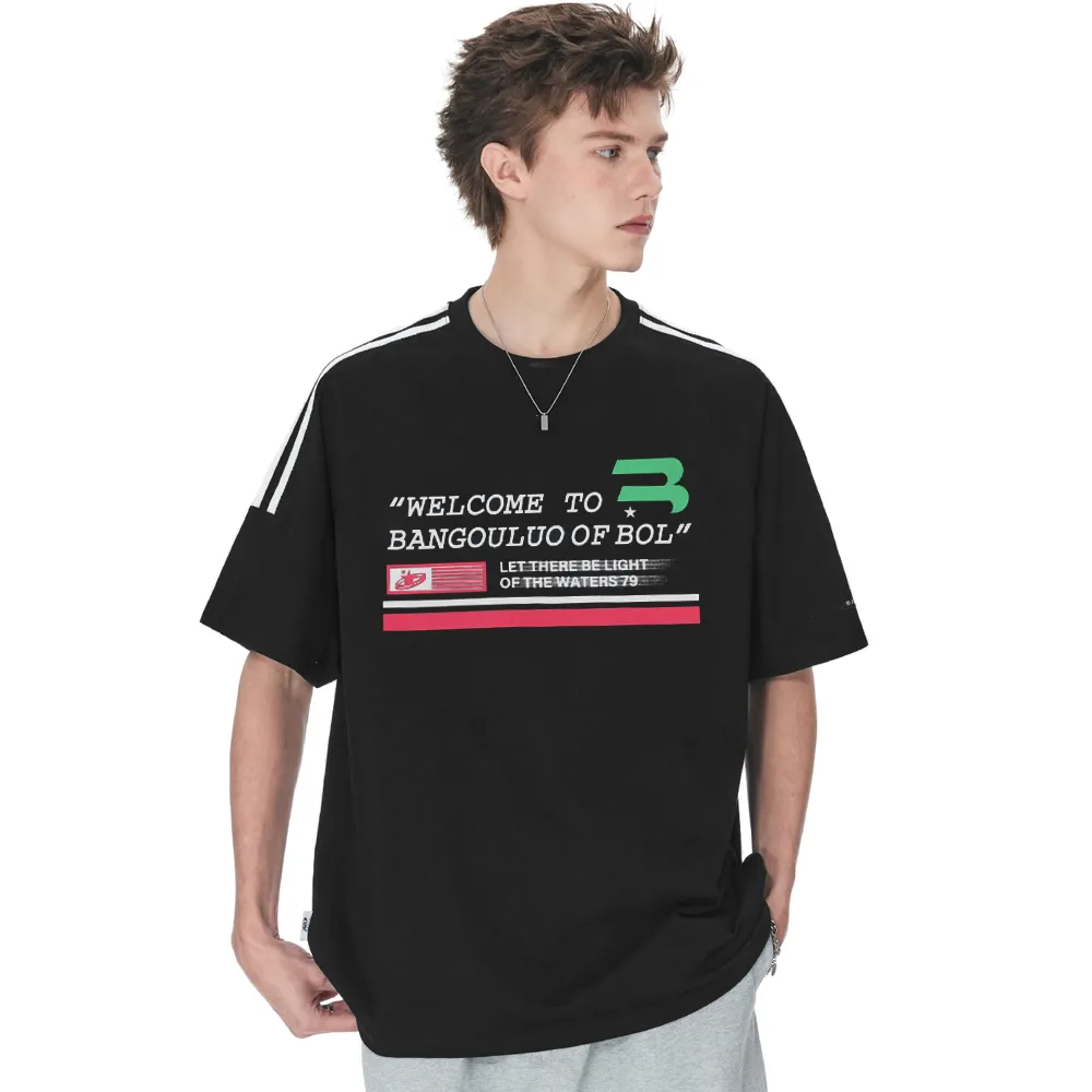 High Street Striped Letter T-Shirt