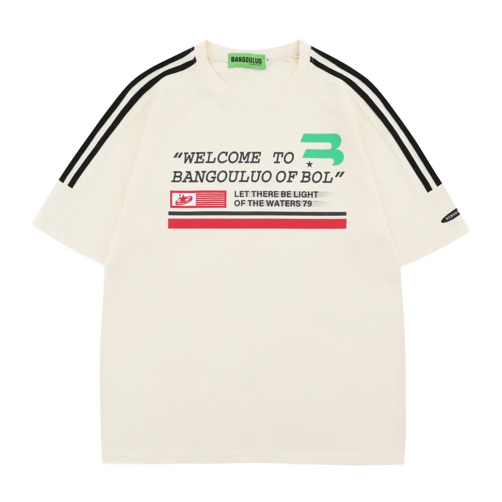 High Street Striped Letter T-Shirt