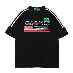 High Street Striped Letter T-Shirt
