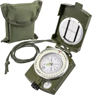 Hiking Compass for Survival with– Waterproof Durable and Pocket-SizedTactical Survival Compass with Lanyard & Pouch for Expedition Map Reading, Navigation