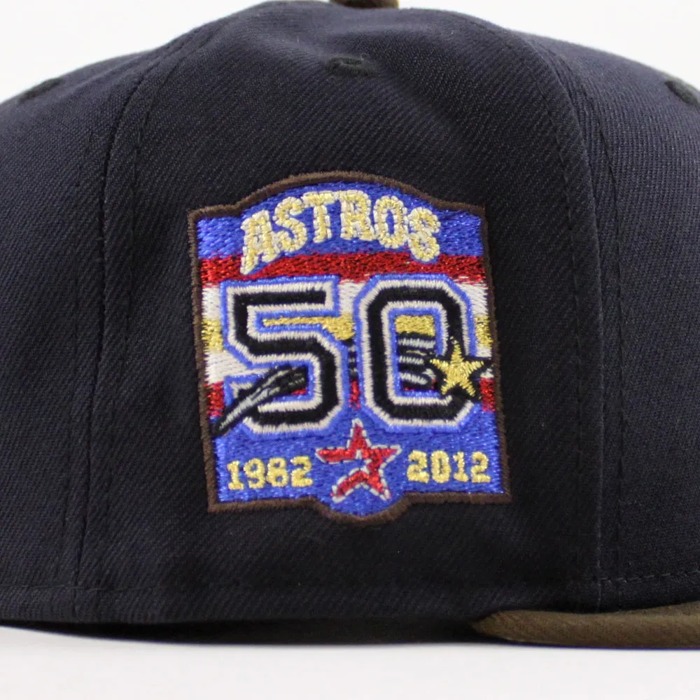 Houston Astros 50th Anniversary New Era 59Fifty Fitted Hat (Navy Walnut Gray Under Brim)