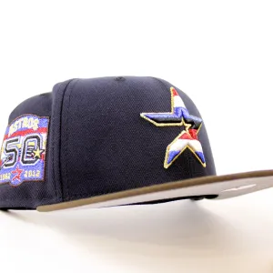 Houston Astros 50th Anniversary New Era 59Fifty Fitted Hat (Navy Walnut Gray Under Brim)