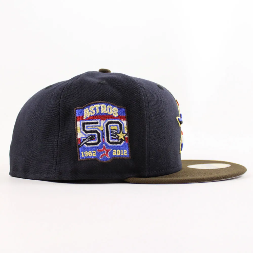 Houston Astros 50th Anniversary New Era 59Fifty Fitted Hat (Navy Walnut Gray Under Brim)