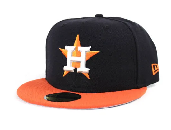 Houston Astros New Era 59Fifty Fitted Hat (Navy Orange Gray Under Brim)