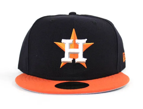 Houston Astros New Era 59Fifty Fitted Hat (Navy Orange Gray Under Brim)