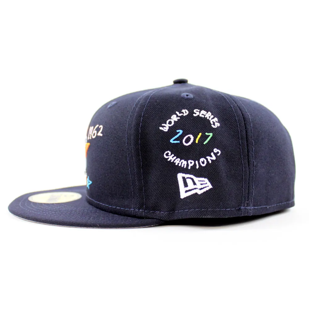 Houston Astros SCRIBBLE 2017 World Series New Era 59Fifty Fitted Hat (Team Color Gray Under Brim)
