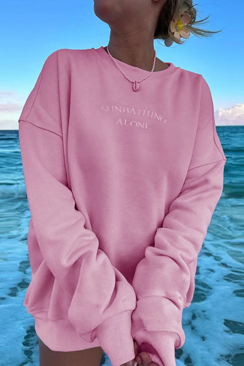 HTS1180 Chill Vibes Oversized Sweatshirt Top